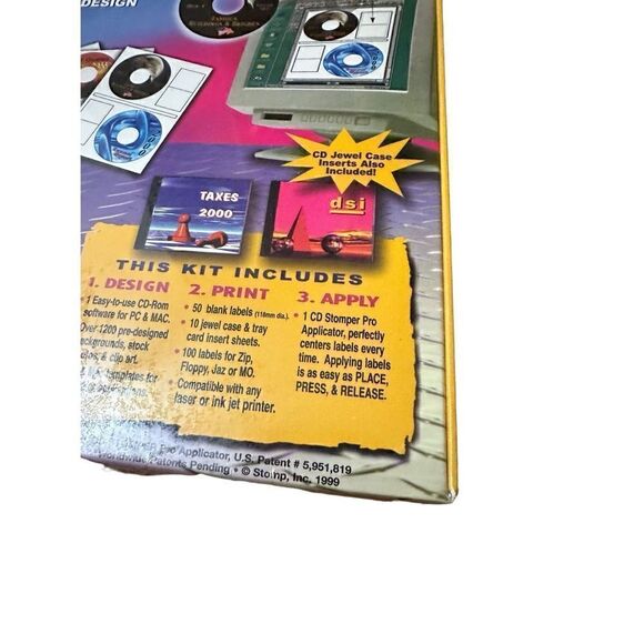 CD Stomper Pro CD Label Design Applicator System Kit 1999 NEW SEALED PC and Mac - Picture 5 of 8